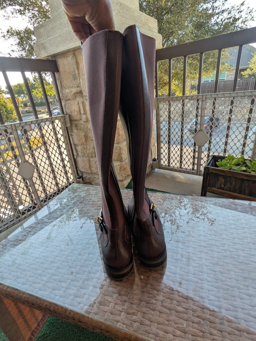 Cole Haan Over-the-Knee Leather Riding Boots in Brown